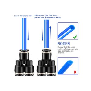 Connect Fittings Air Line Pneumatic Fittings Kit 60 Pieces Air Quick Disconnect Tube Truck Release 1/4